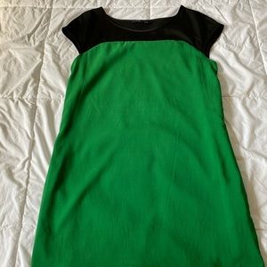 Small Express Green/Cream Shift Dress